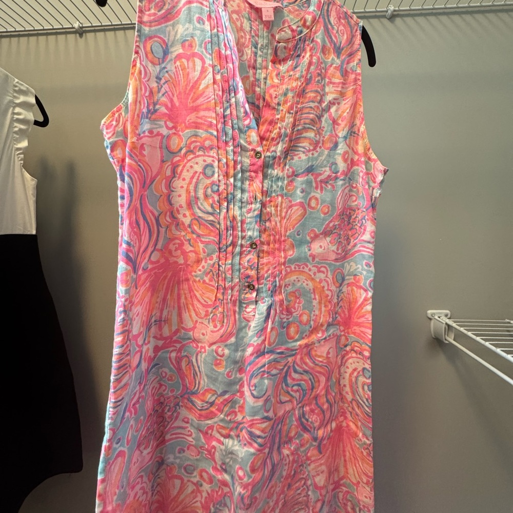 Lilly Pulitzer Pink and Blue Paisley Mini Dress